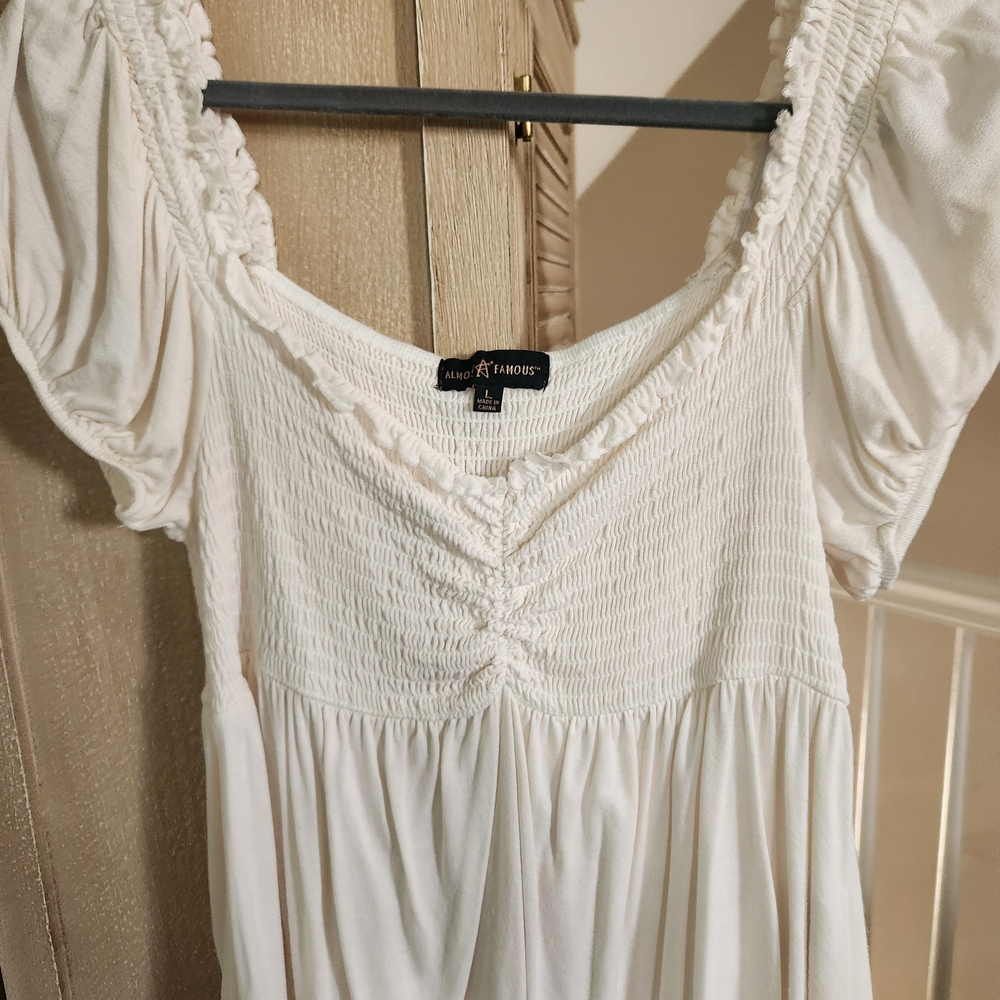 Abercrombie & Fitch White Smocked Top